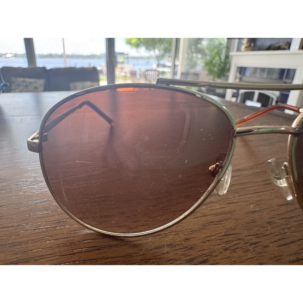 Ann Taylor Aviator Sunglasses Gold Brown Gradient Lenses Women's Fashion Eyewear - Picture 3 of 4